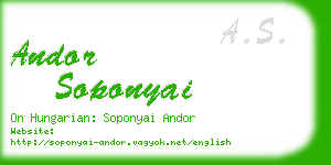 andor soponyai business card